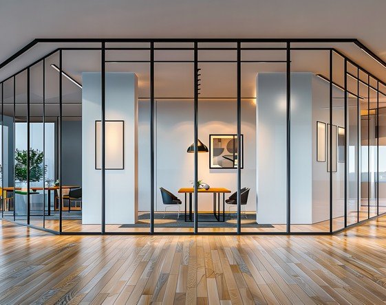 aluminium and glass partition