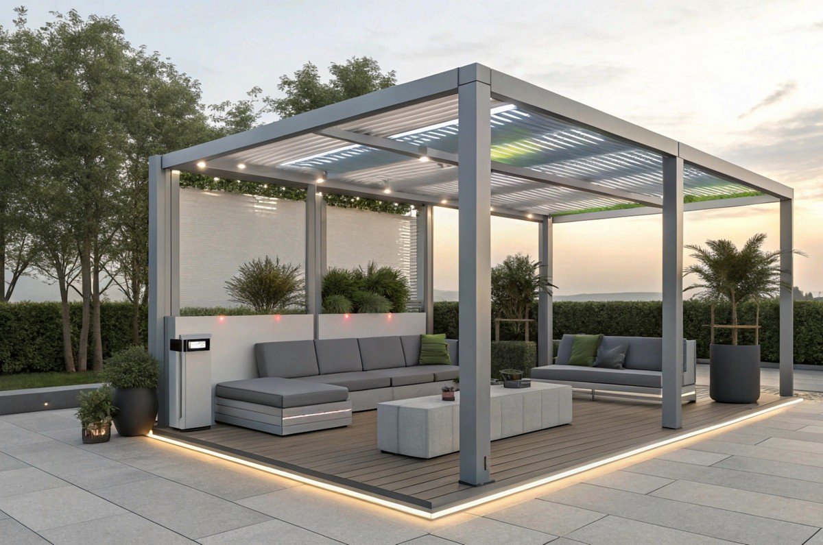 modern aluminium pergola