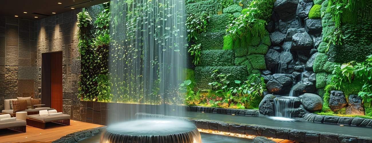 Waterfall and fountains Dubai