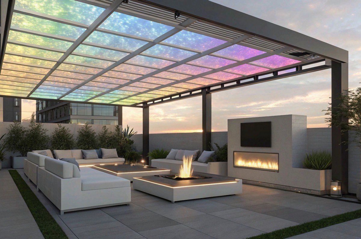 Modern Pergola Glass Roofing