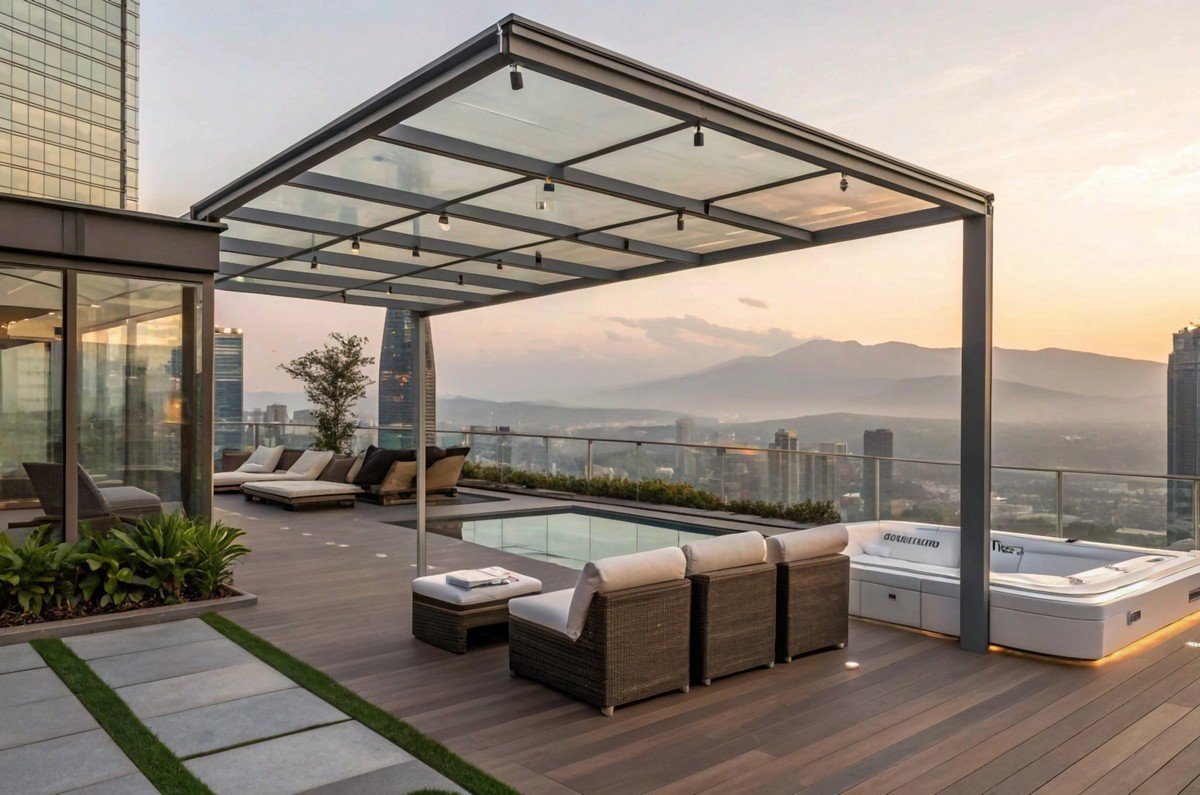 pergola glass roofing solutions in Dubai