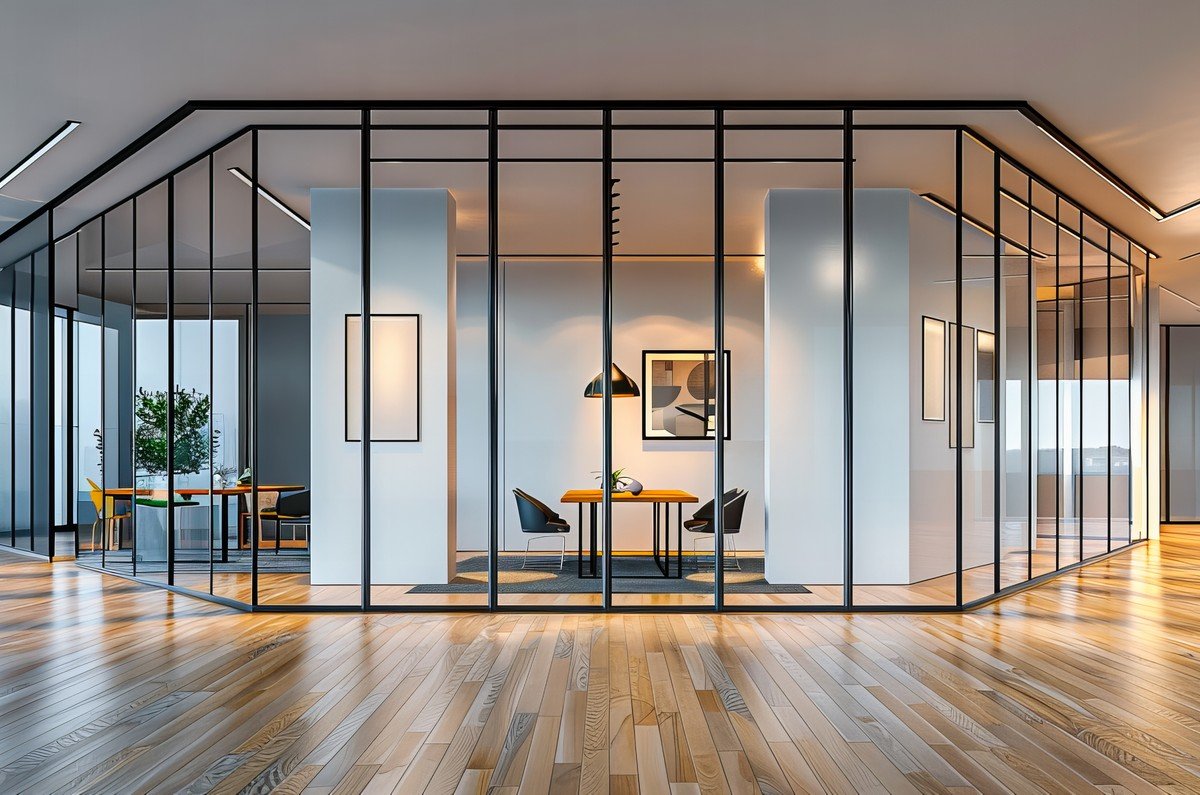 modern glass office partitions